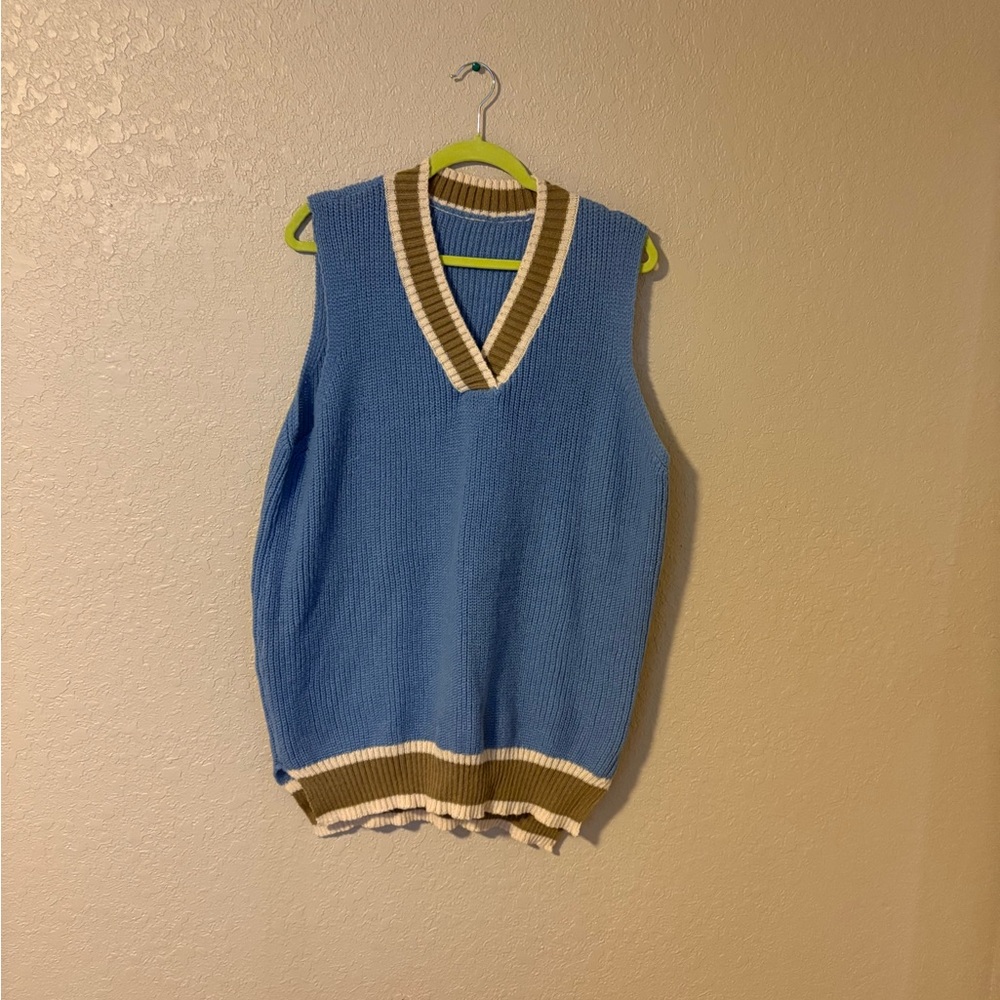 Source Unknown Blue V-Neck Sweater Vest